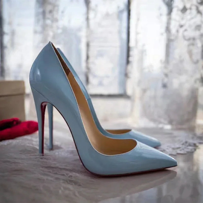 RBB Luxe Custom Stiletto – 12cm Patent Leather Heels with Red Sole