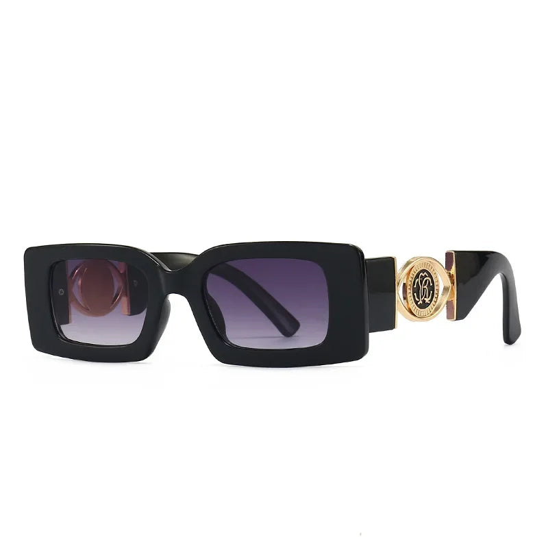 RBB Vintage Rectangle Sunglasses – Luxury Black Square UV400 Eyewear for Men & Women