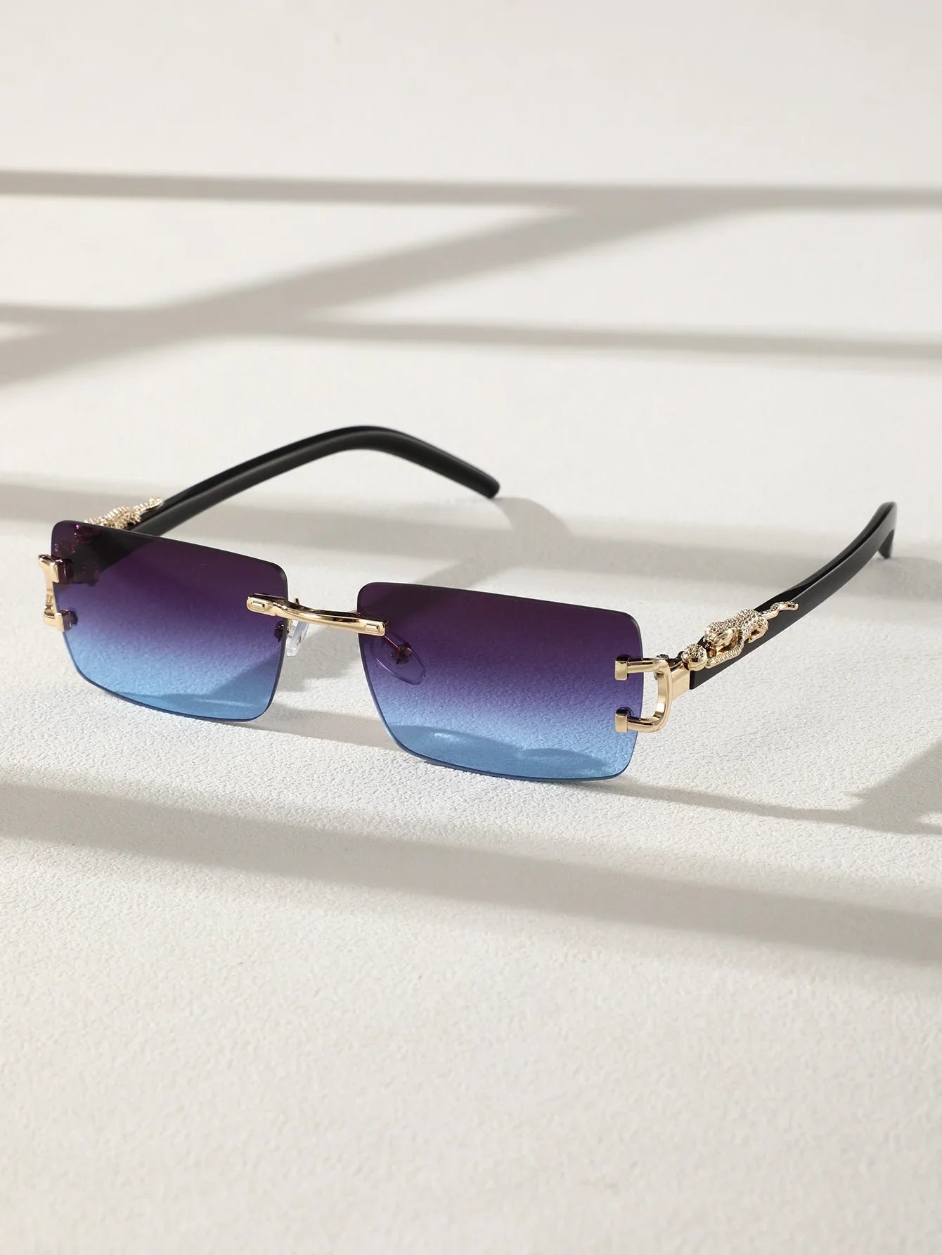 RBB Frameless Rectangular Fashion Sunglasses – Unisex Trendy Personalized Eyewear for Daily Wear