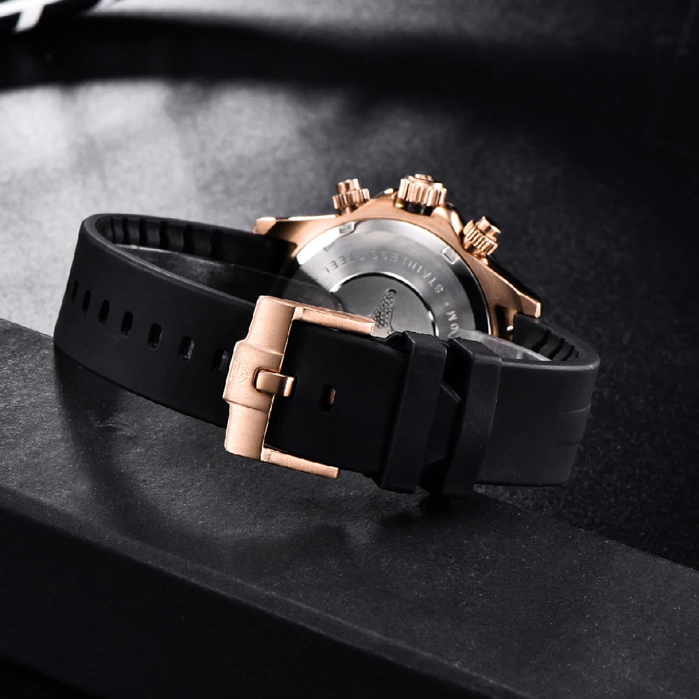 RBB DESIGN 2025 Men’s Luxury Quartz Chronograph Watch – Waterproof 100m Automatic Date Sports Wristwatch