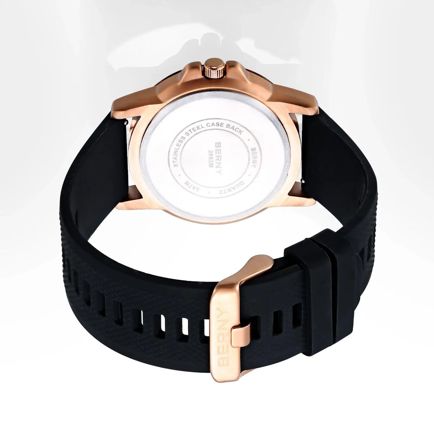 RBB Men’s Luminous Casual Sport Quartz Watch – Waterproof with Soft Silicone Strap & Brass Case