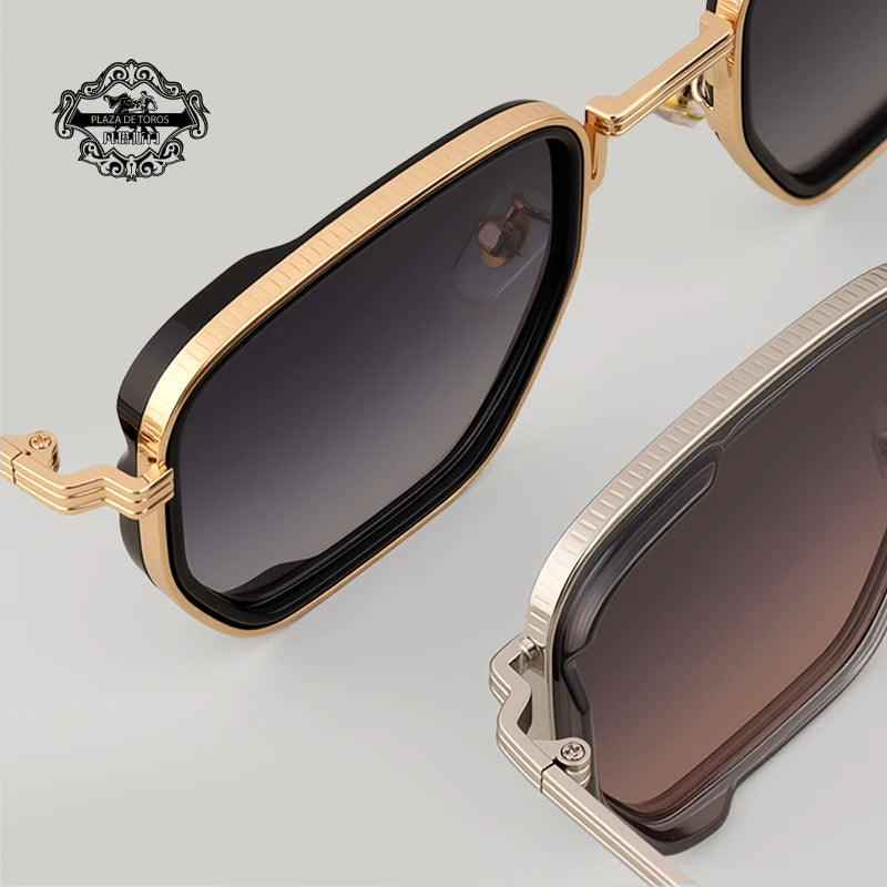 RBB Retro Polygon Square Sunglasses – UV400 Gradient Vintage Eyewear for Men & Women