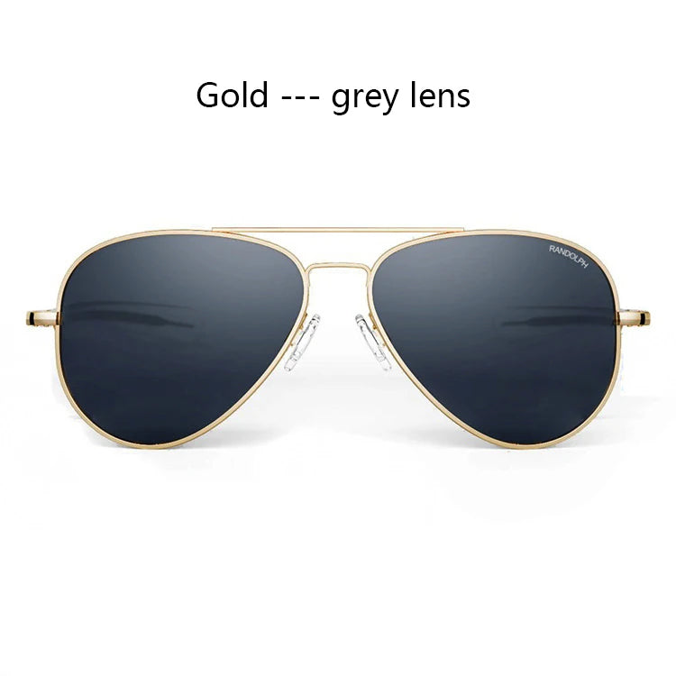 RBB USA Military-Style Pilot Sunglasses | Luxury Glass Lens Retro Titanium Eyewear