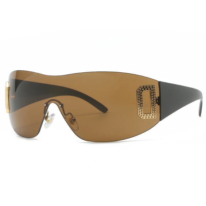RBB Y2K One-Piece Sunglasses – Unisex UV400 Designer Punk Sports Shades