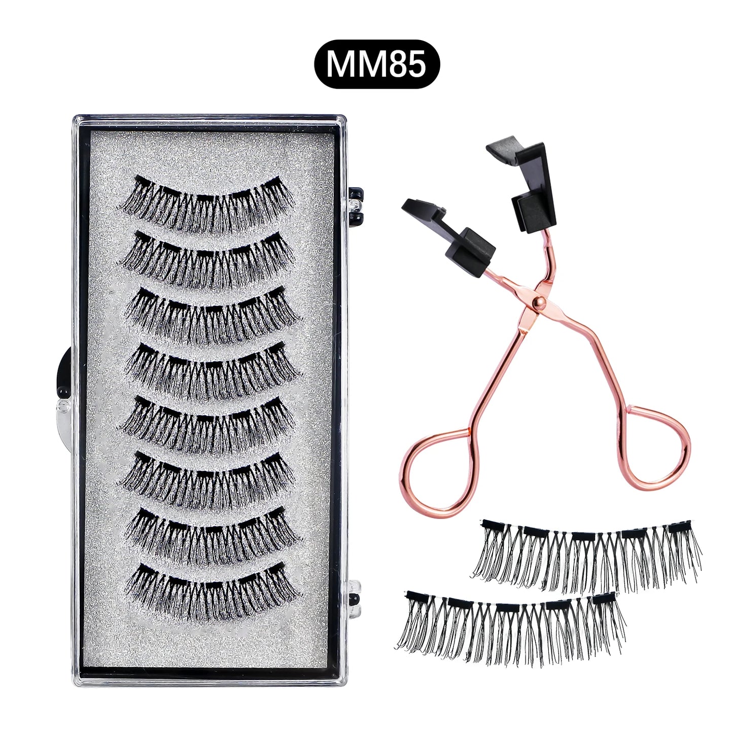 RBB 8Pcs Magnetic Eyelashes Set – No Glue Needed, Reusable Natural Thick Lashes with Applicator