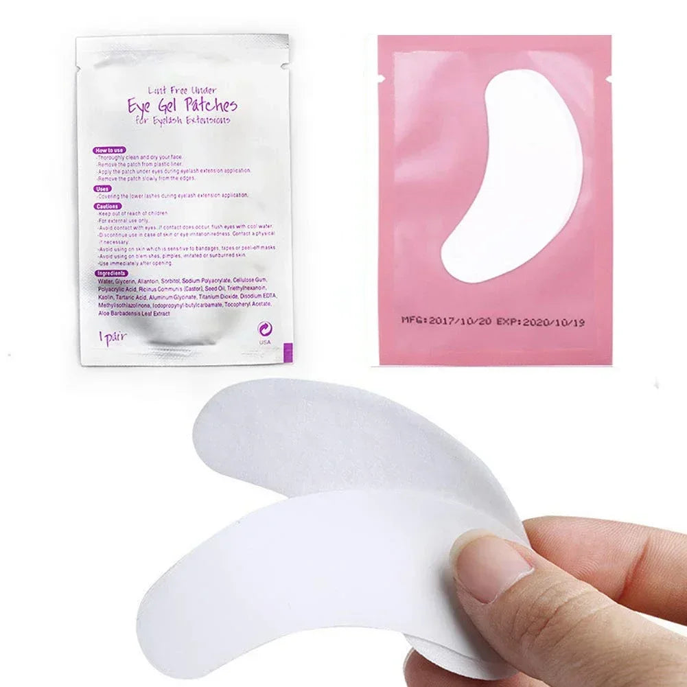 100 Pairs Under Eye Gel Patches for Eyelash Extensions – Lint-Free, Adhesive Lash Extension Supplies