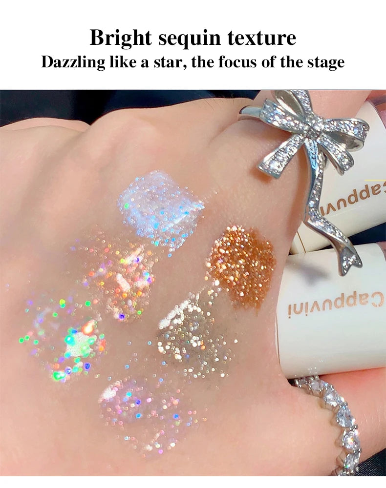 Cappuvini Star Dots Liquid Eyeshadow – Pearlescent, High Gloss, Easy-to-Apply Flashing Eye Makeup