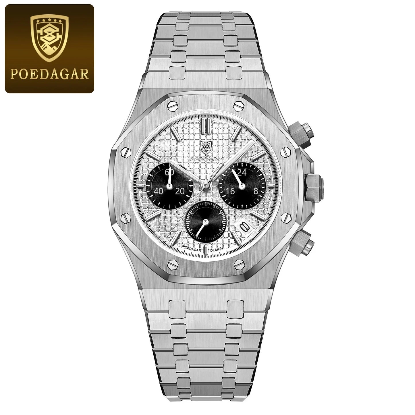 RBB Luxury Men's Stainless Steel Chronograph Watch – Military Style, Waterproof & Luminous Quartz Wristwatch