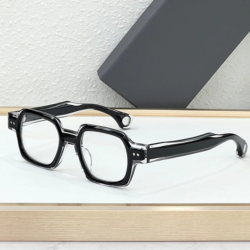 RBB Thick Acetate Square Sunglasses – UV400 Gradient Lenses, Unisex Designer Shades with Case