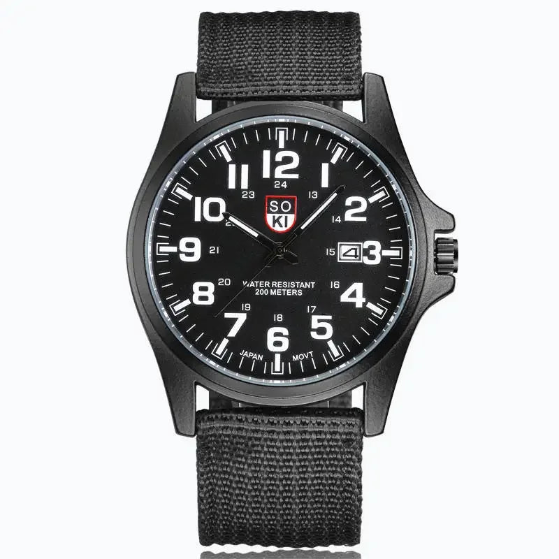 RBB Men's Luxury Military Quartz Watch – Nylon Band, Sport & Casual Design