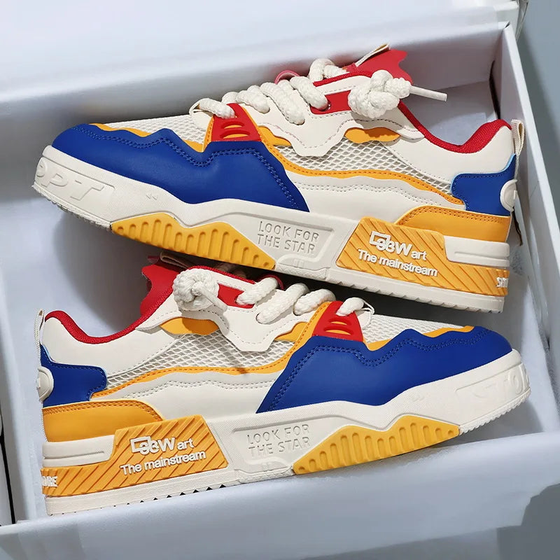 2025 Men’s Large-Size All-Season Soft Sole White Sneakers – Versatile Fashion Sports Shoes