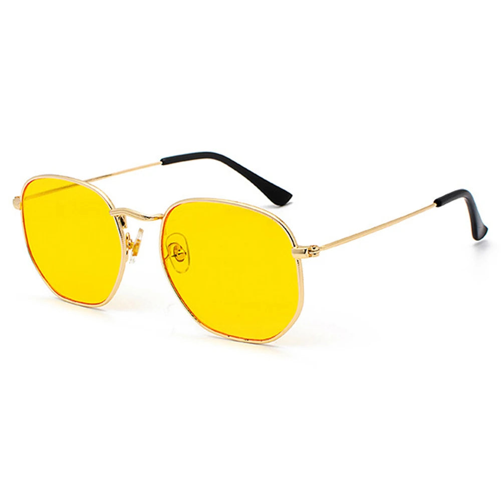 RBB Small Square Metal Frame Sunglasses – Mirrored UV400 Unisex