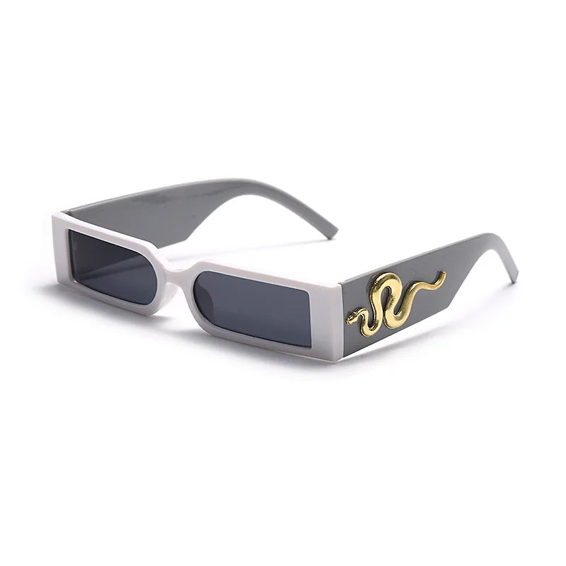 RBB Small Frame Hip Hop Diamond Snake Sunglasses – Retro Square Unisex
