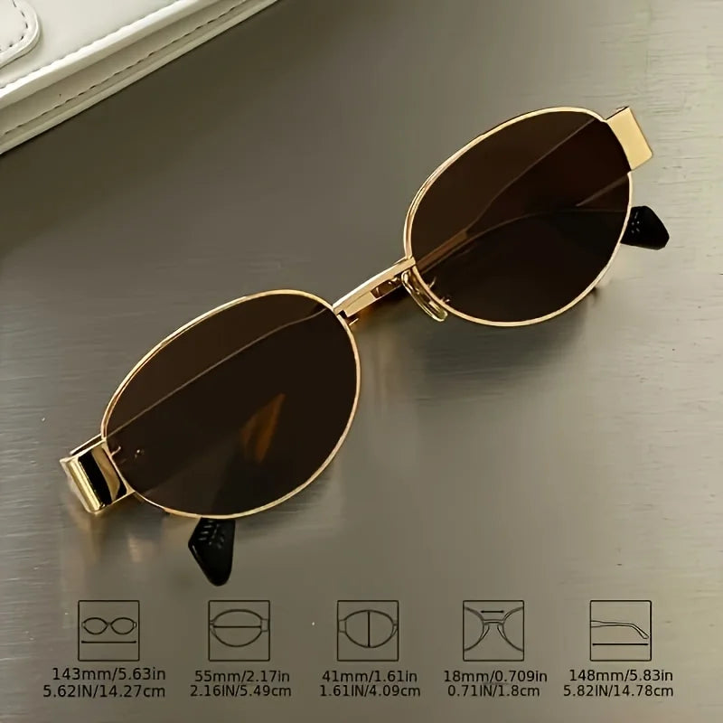 RBB Fashion Sunglasses – Metallic High-End Oval Retro Design for Women (Model LS01)
