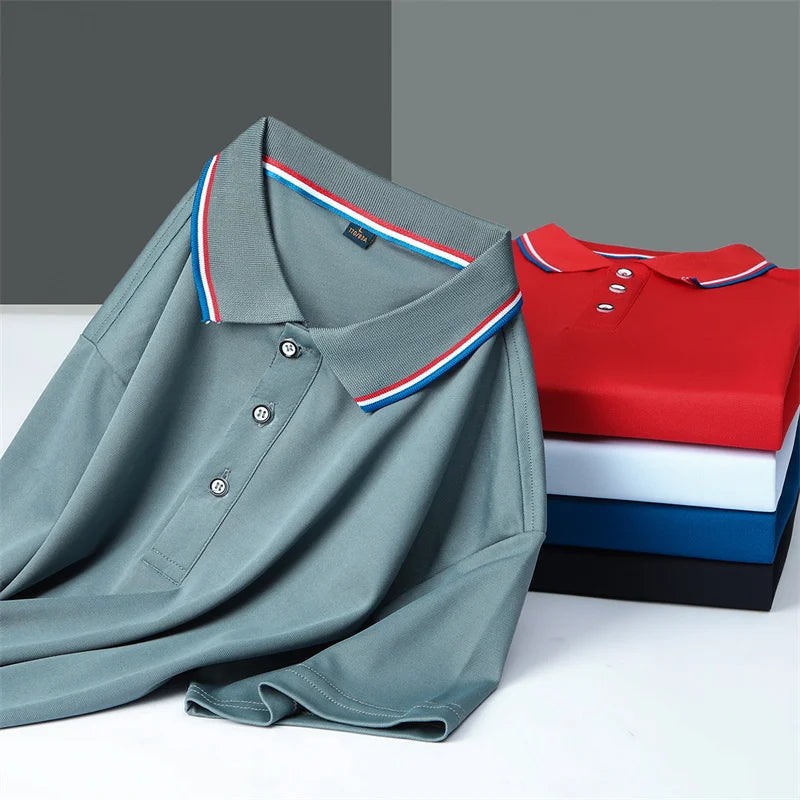 RBB 2025 Men’s Casual Solid Color Polo Shirt – Short Sleeve, Summer Fashionable & Comfortable Versatile Top