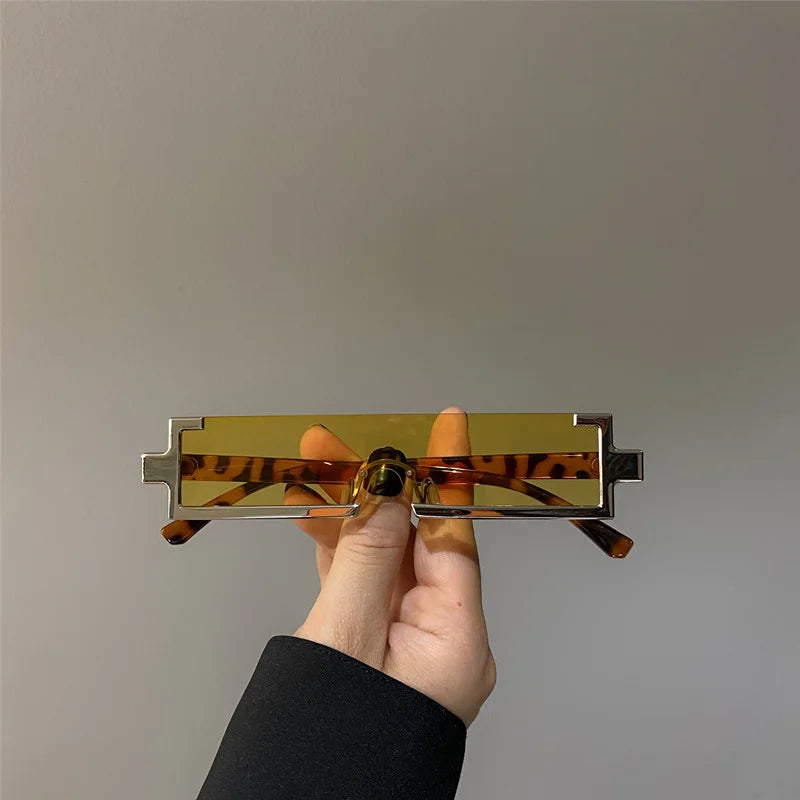 RBB Rectangle Metal Frame Sunglasses – UV400 Hip-Hop Fashion Eyewear (Unisex)