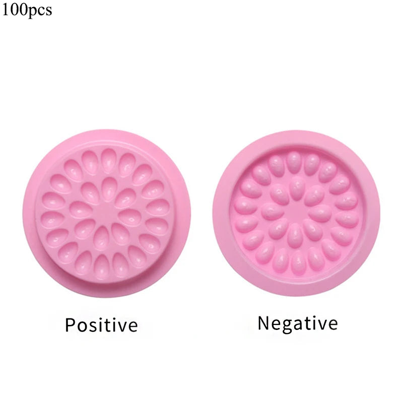 Eyelash Glue Holder Pads – 20/100pcs Adhesive Pallets for Extension Supplies