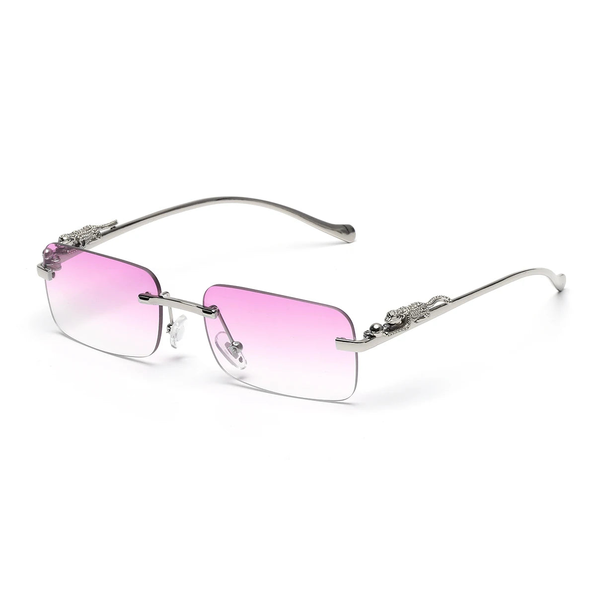 RBB Rimless Square Metal Sunglasses – Unisex UV400 Outdoor Designer Shades