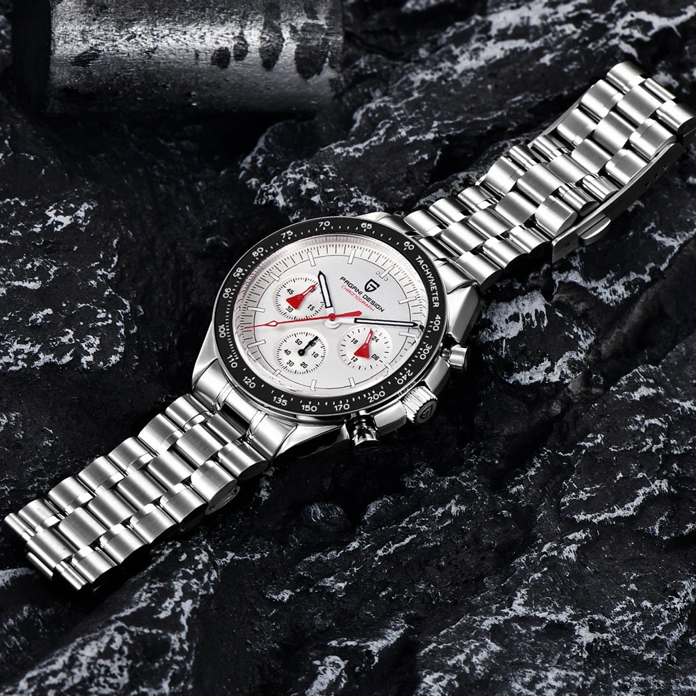 RBB 2025 DESIGN V5 Moon Men's Luxury Quartz Chronograph Watch – Waterproof Sport Stainless Steel Timepiece