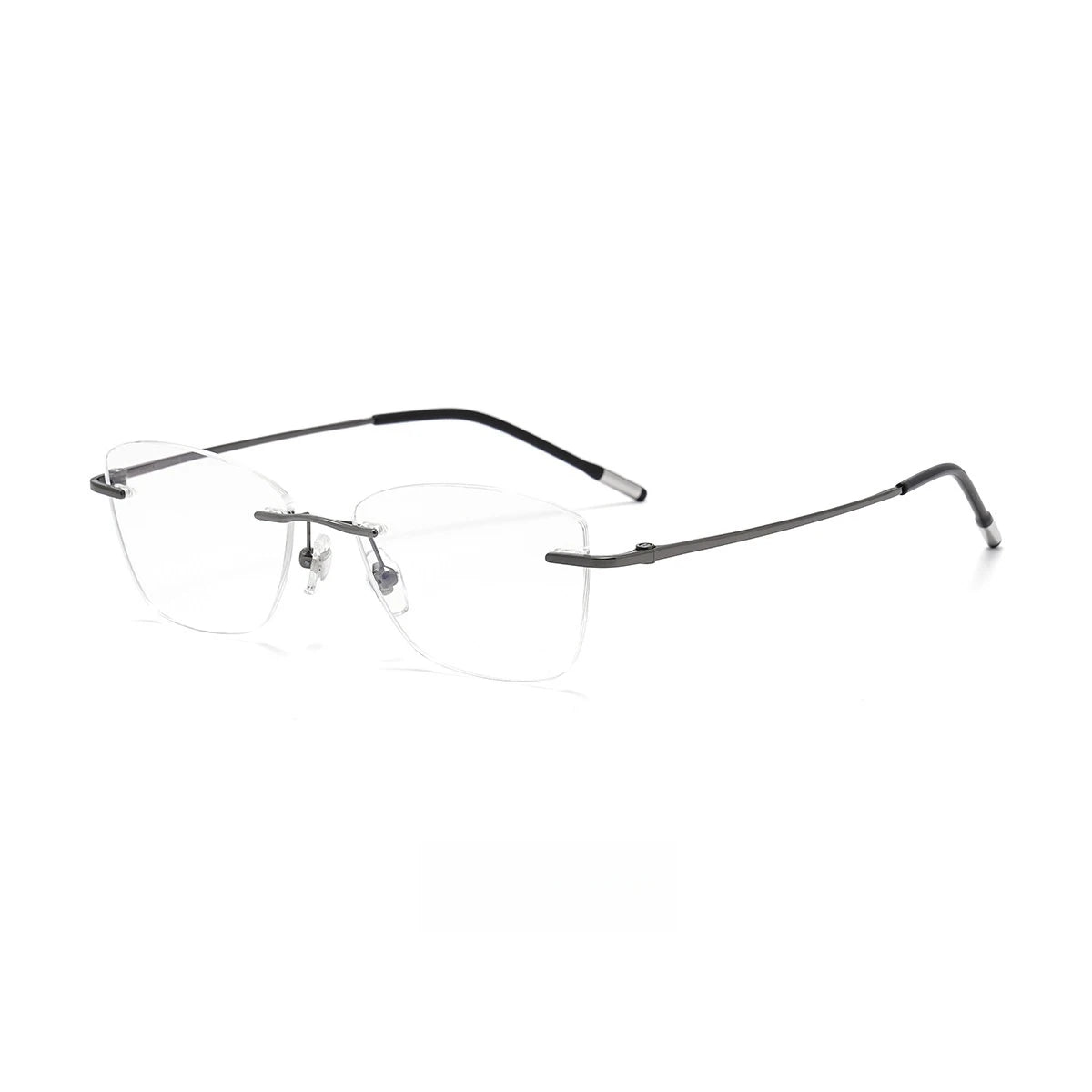 RBB Cat-Eye Rimless Optical Eyeglasses – Ultra-Light Pure Titanium Frame for Women