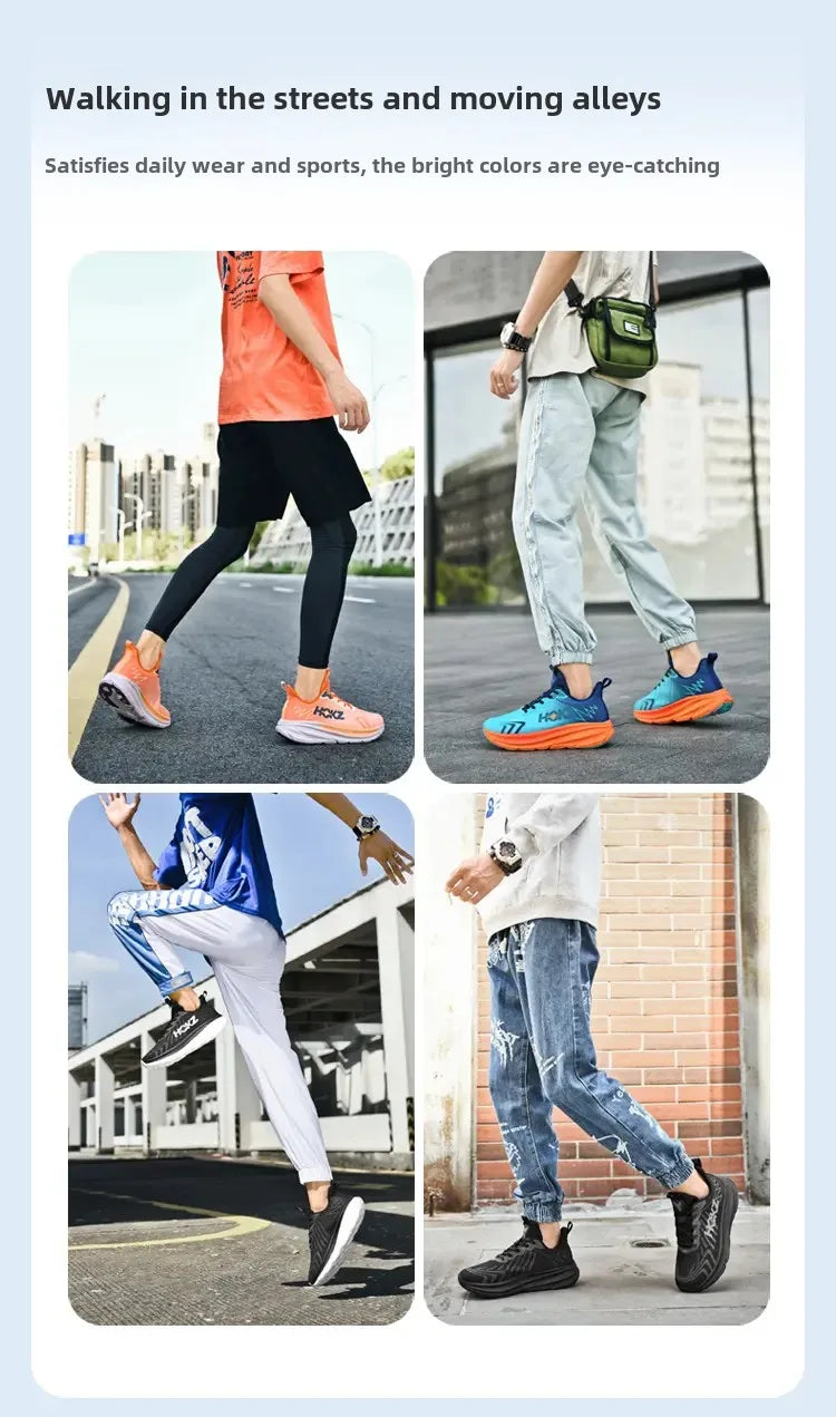 Men’s Breathable Mesh Running Shoes with Thick Soft Sole – High-Quality Outdoor Sports Sneakers