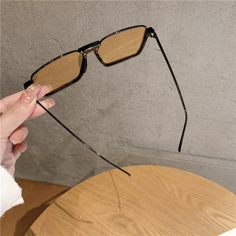 RBB 2024 Vintage Women's Fashion Sunglasses – Luxury Metal Square Frame with UV400 Pink Gradient Lenses