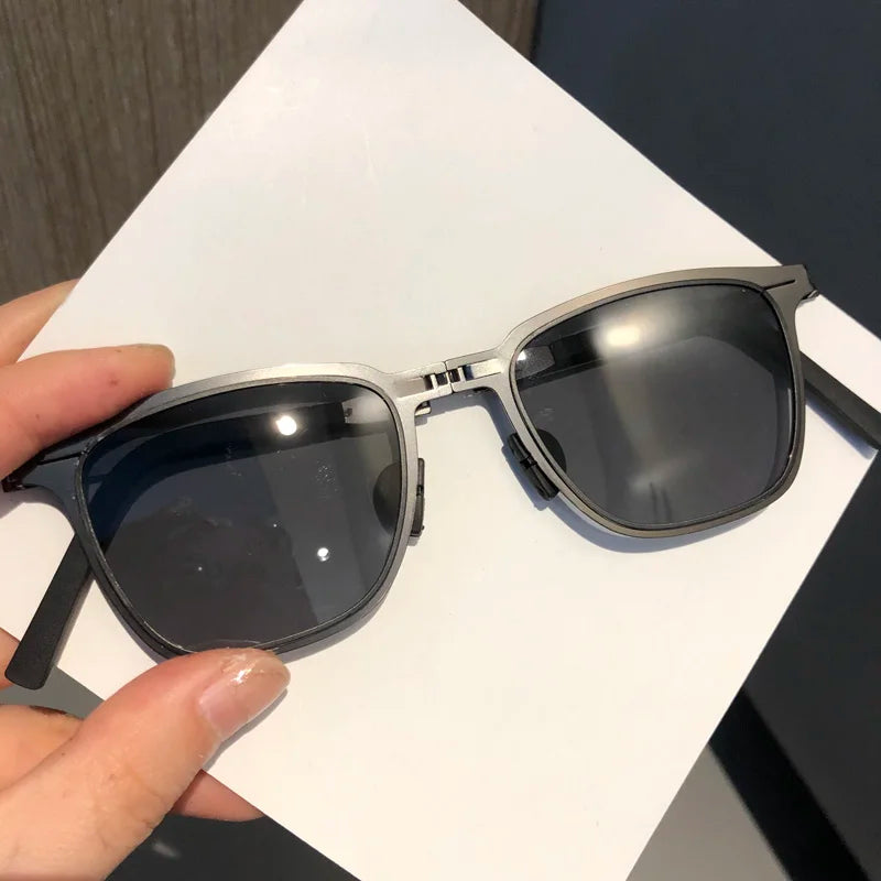 RBB Polarized Folding Sunglasses for Men – Lightweight Stainless Steel, Ultra-Thin Retro Design
