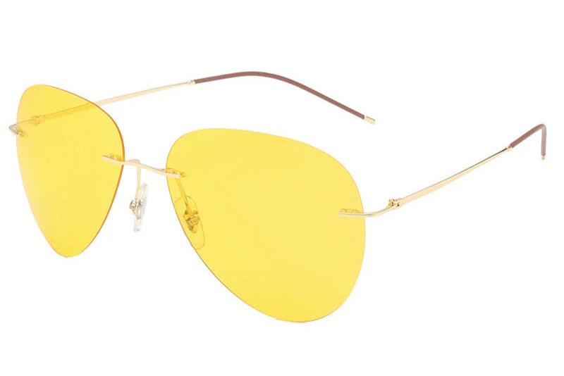 RBB Ultra-Light Frameless Photochromic Sunglasses | Polarized Titanium Goggles for Day & Night Driving & Fishing