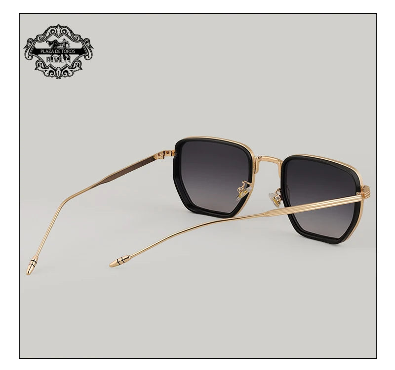 RBB Retro Polygon Square Sunglasses – UV400 Gradient Vintage Eyewear for Men & Women