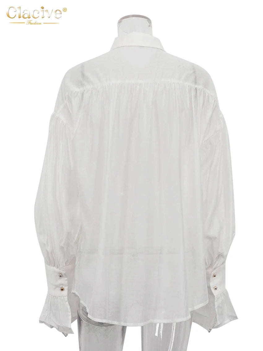 RBB Women's Elegant Pink Office Blouse – Long Sleeve Lapel Classic Shirt Top