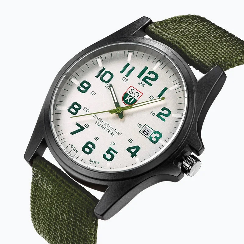 RBB Men's Luxury Military Quartz Watch – Nylon Band, Sport & Casual Design