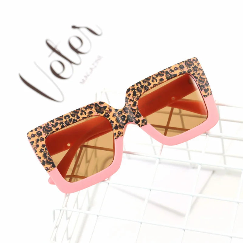 RBB Kids Oversized Square Sunglasses – Trendy Double-Color Frame Eyewear for Boys & Girls