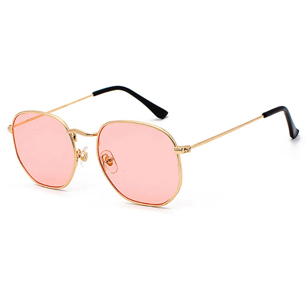 RBB Small Square Metal Frame Sunglasses – Mirrored UV400 Unisex
