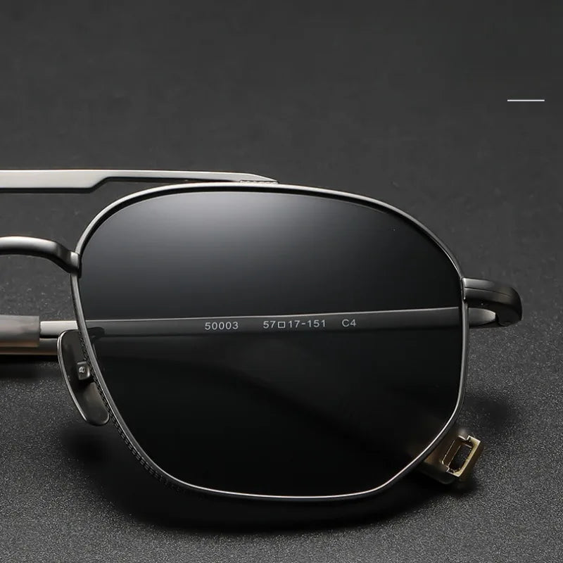 RBB Polarized Titanium Sunglasses – Handmade Square Frame Eyewear for Men & Women (Model 50003)