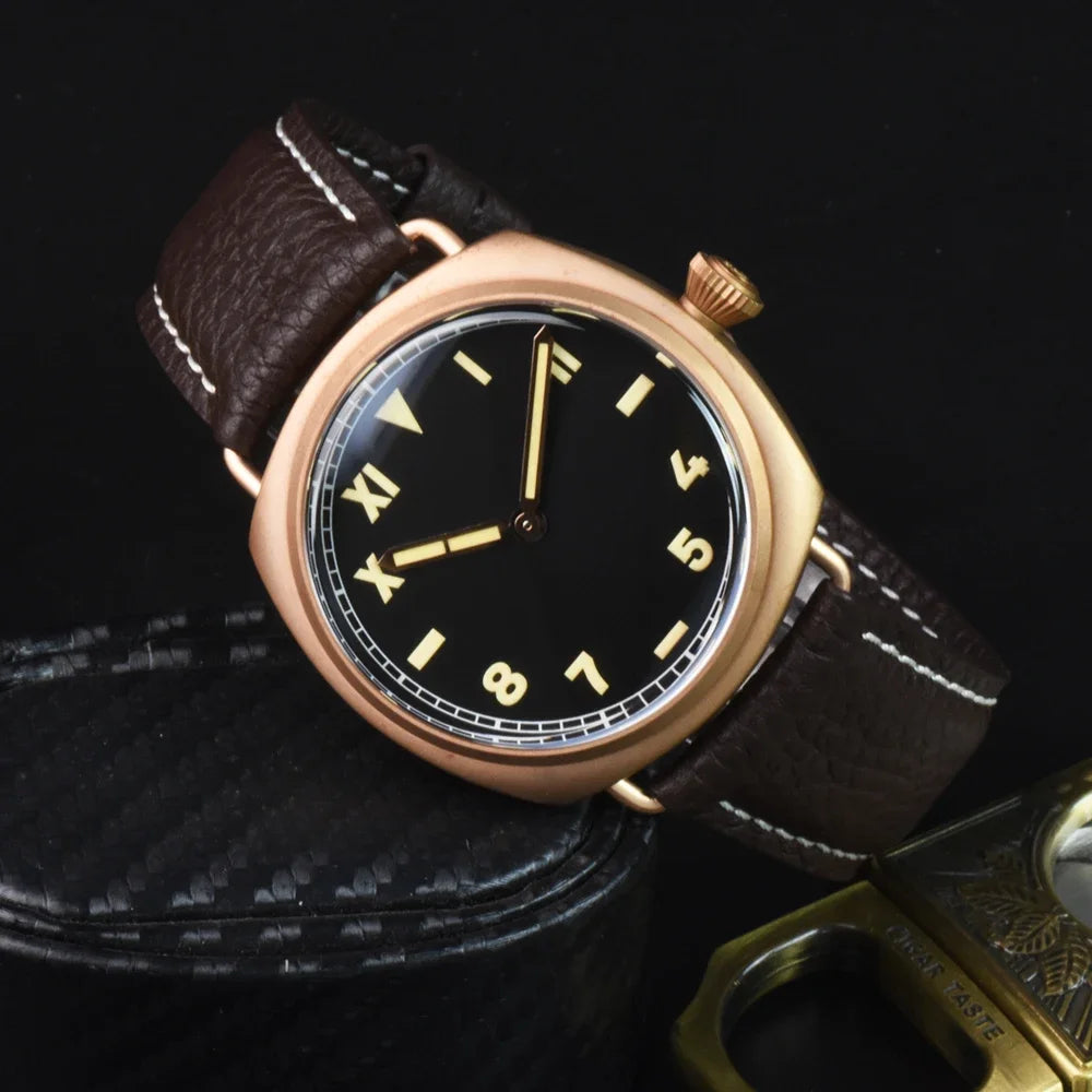 RBB Solid Bronze Men's Quartz Watch – Ronda 502 Movement, Sapphire Crystal, 20ATM Waterproof, Minimalist 2-Hand Design