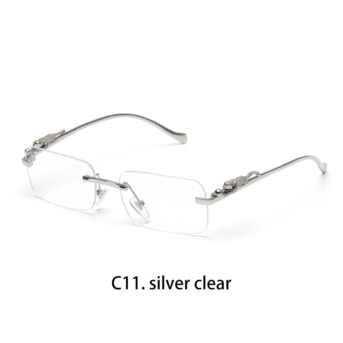 RBB Rimless Square Metal Sunglasses – Unisex UV400 Outdoor Designer Shades