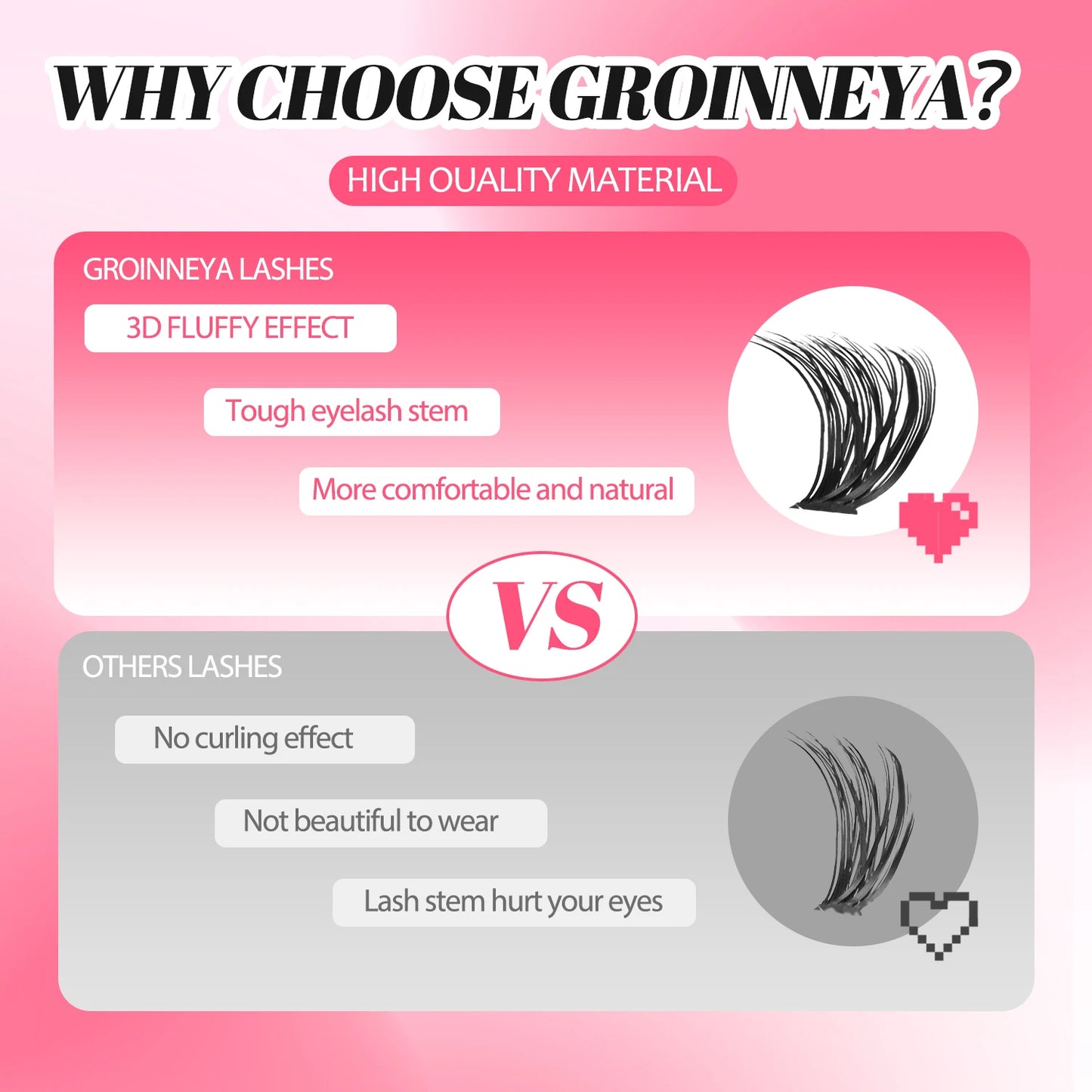 DIY Lash Clusters Set – Mixed Fluffy Individual Extensions with Lash Bond & Seal Kit