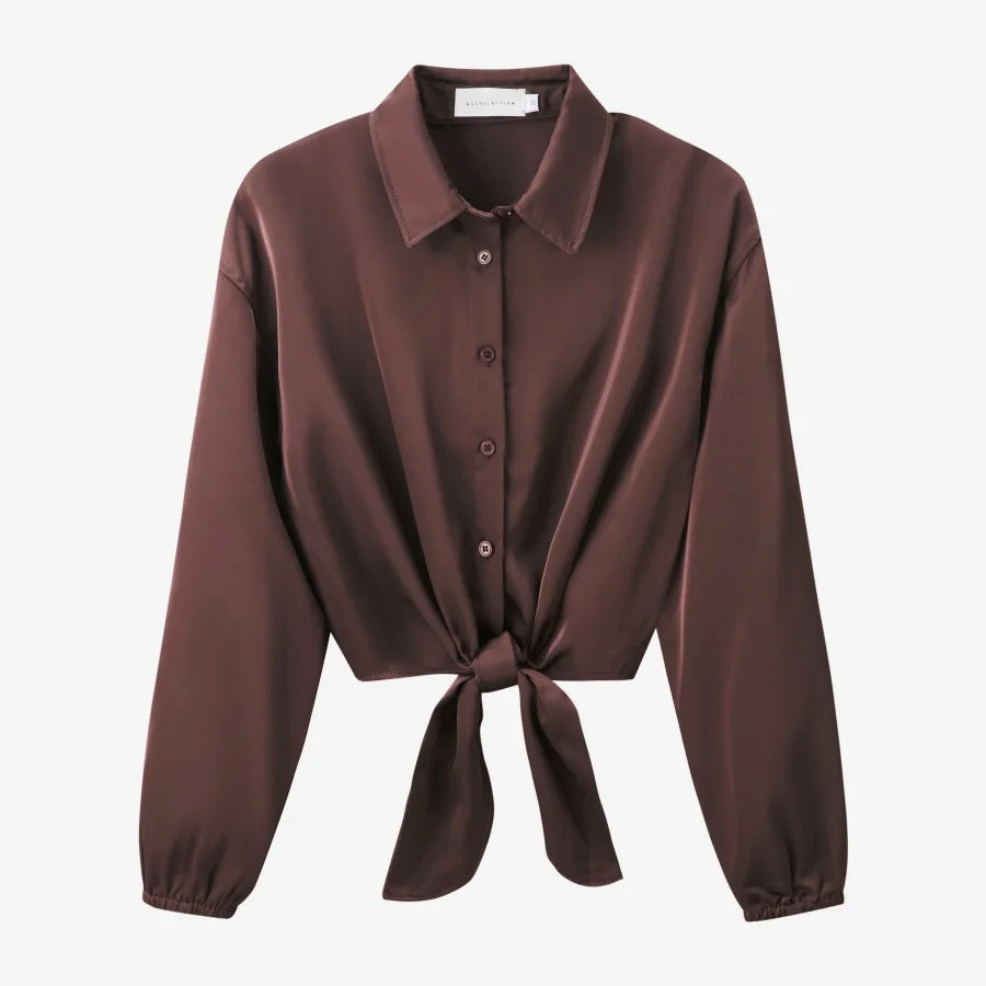 RBB Women's Satin Wrap Shirt & Slip Dress Set – Elegant 2-Piece Outfit for Autumn/Winter 2025