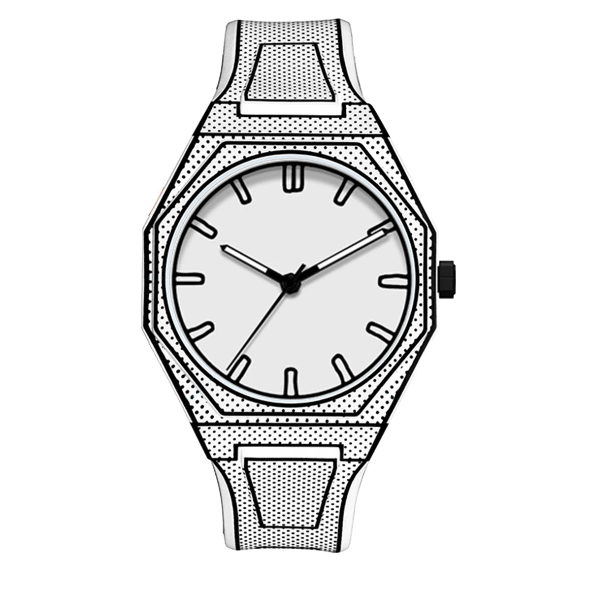 RBB Silicone Quartz Sport Watch – Comic Design, Anime Style, Classic