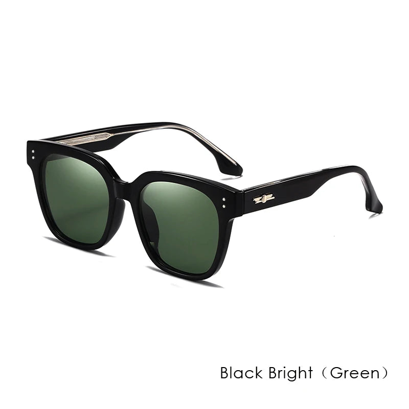 RBB Polarized Rivet Square Sunglasses – Unisex Green Lenses Designer Eyewear 2025