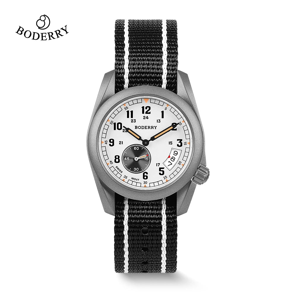 RBB Voyager 38 Titanium Field Quartz Watch – 100M Waterproof, Military Sport, Luminous Business Wristwatch