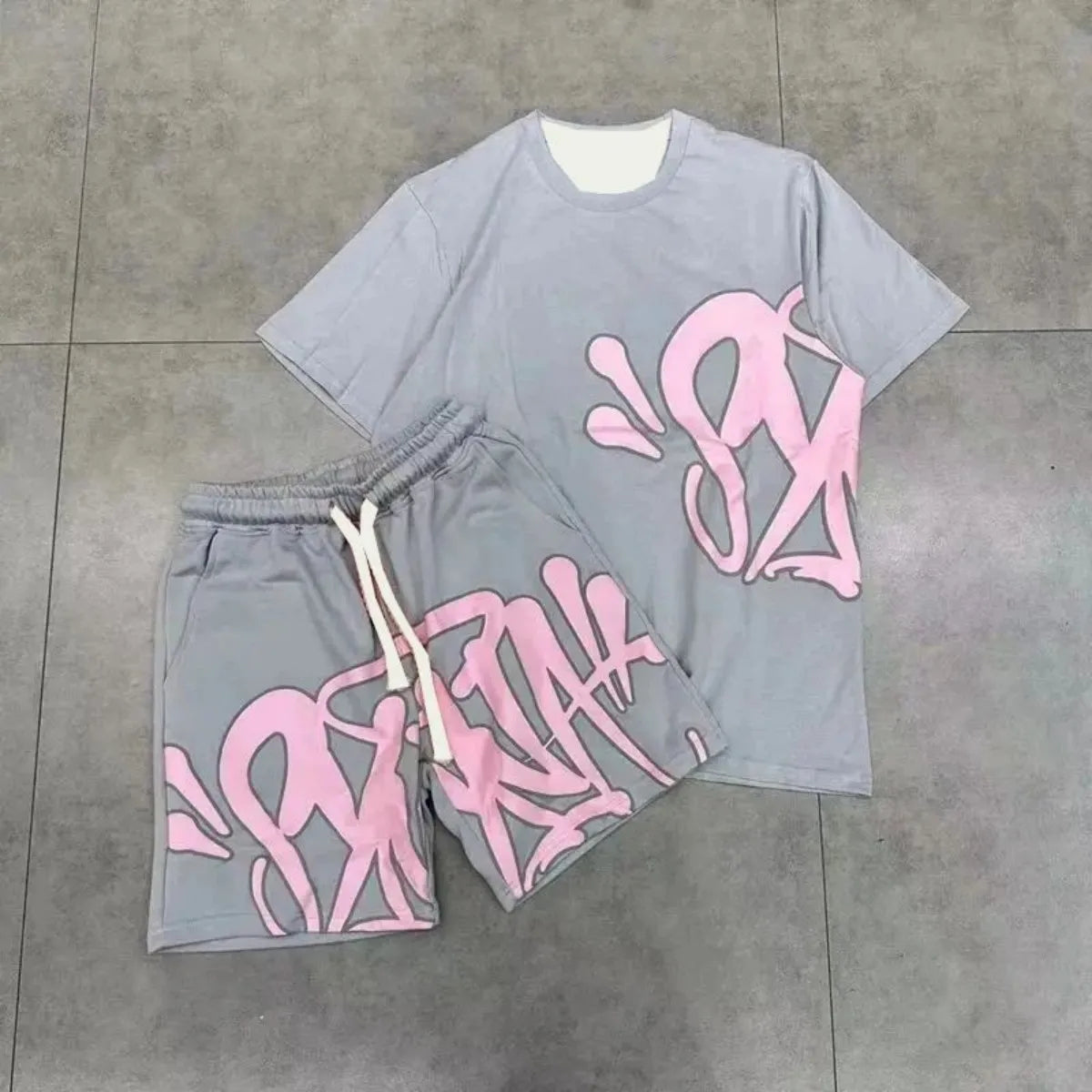 RBB Urban Rider Men's Motorcycle-Inspired Casual Two-Piece Set – T-Shirt & Shorts