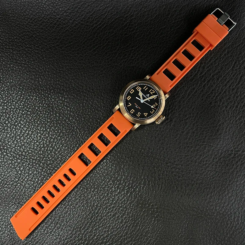 RBB 40mm Men's Bronze Pilot Quartz Wristwatch – 20ATM Waterproof, Luminous, Sapphire