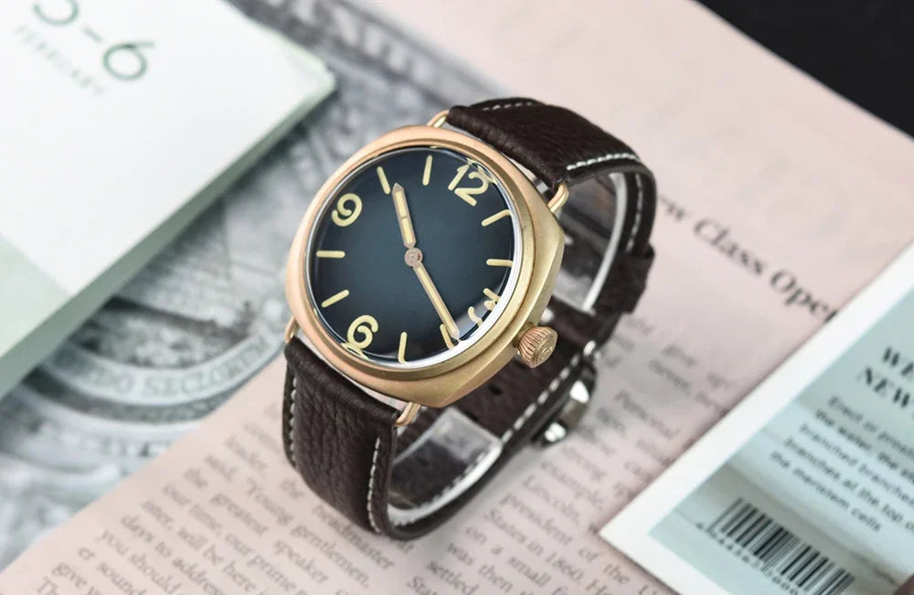 RBB Solid Bronze Men's Quartz Watch – Ronda 502 Movement, Sapphire Crystal, 20ATM Waterproof, Minimalist 2-Hand Design