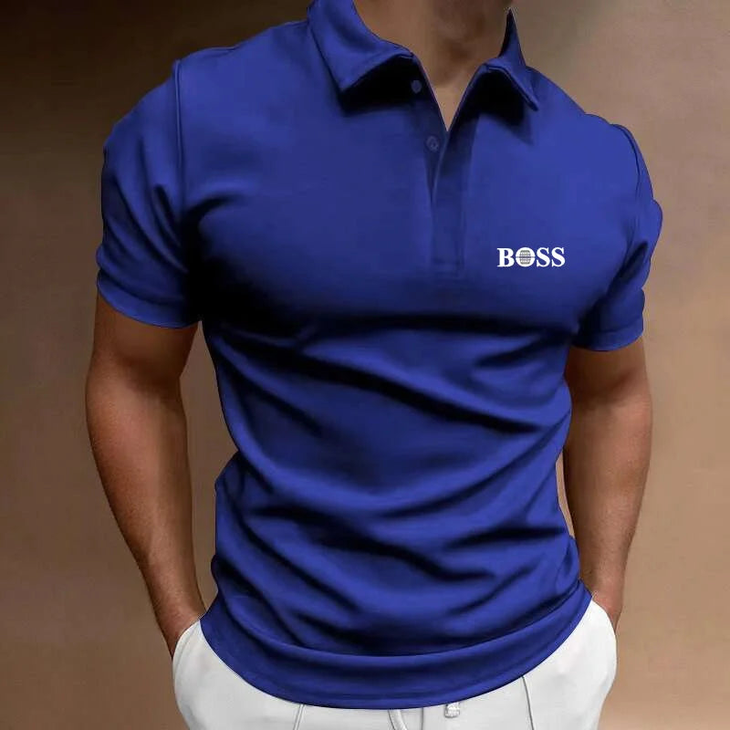 RBB 2024 Business Fashion Men's Luxury Polo Shirt – High-Quality Printed Quick-Dry Summer T-Shirt for Outdoor Fitness, Running & Golf
