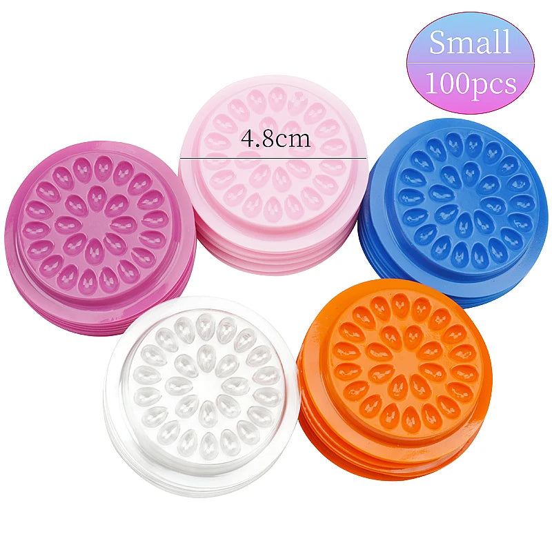 Eyelash Glue Holder Pads – 20/100pcs Adhesive Pallets for Extension Supplies
