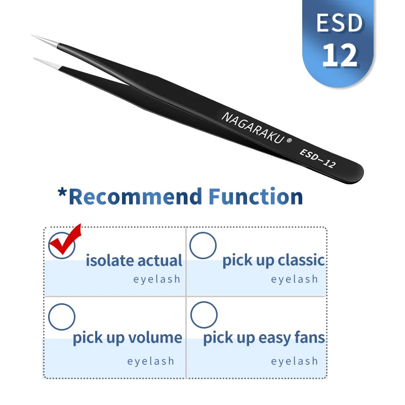 Stainless Steel Eyelash Extension Tweezers – 3D Precision Lash Applicator Tool