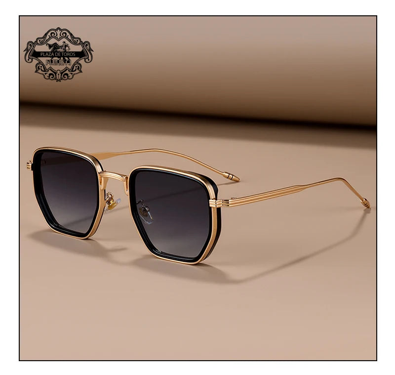 RBB Retro Polygon Square Sunglasses – UV400 Gradient Vintage Eyewear for Men & Women