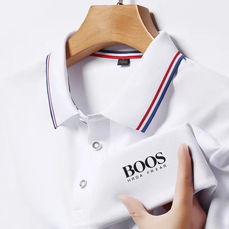 RBB Men’s Embroidered Business Casual Polo Shirt – Breathable & Stylish Short Sleeve Top