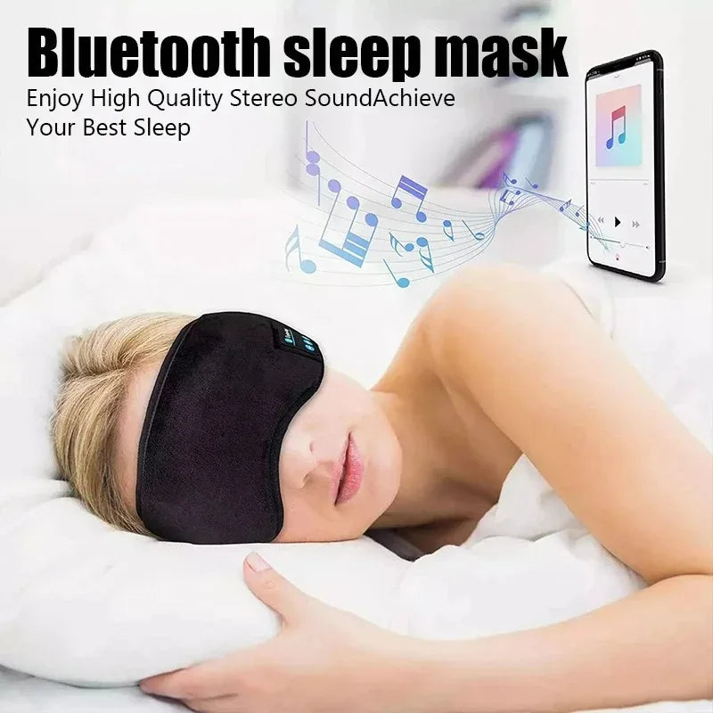 Bluetooth Sleep Headphones – Wireless, Soft Elastic Eye Mask Headband